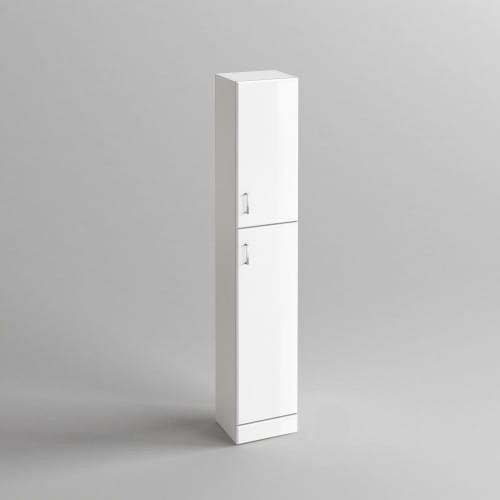 Vysoká koupelnová skříňka 35 cm QUARTZ bílý lesk