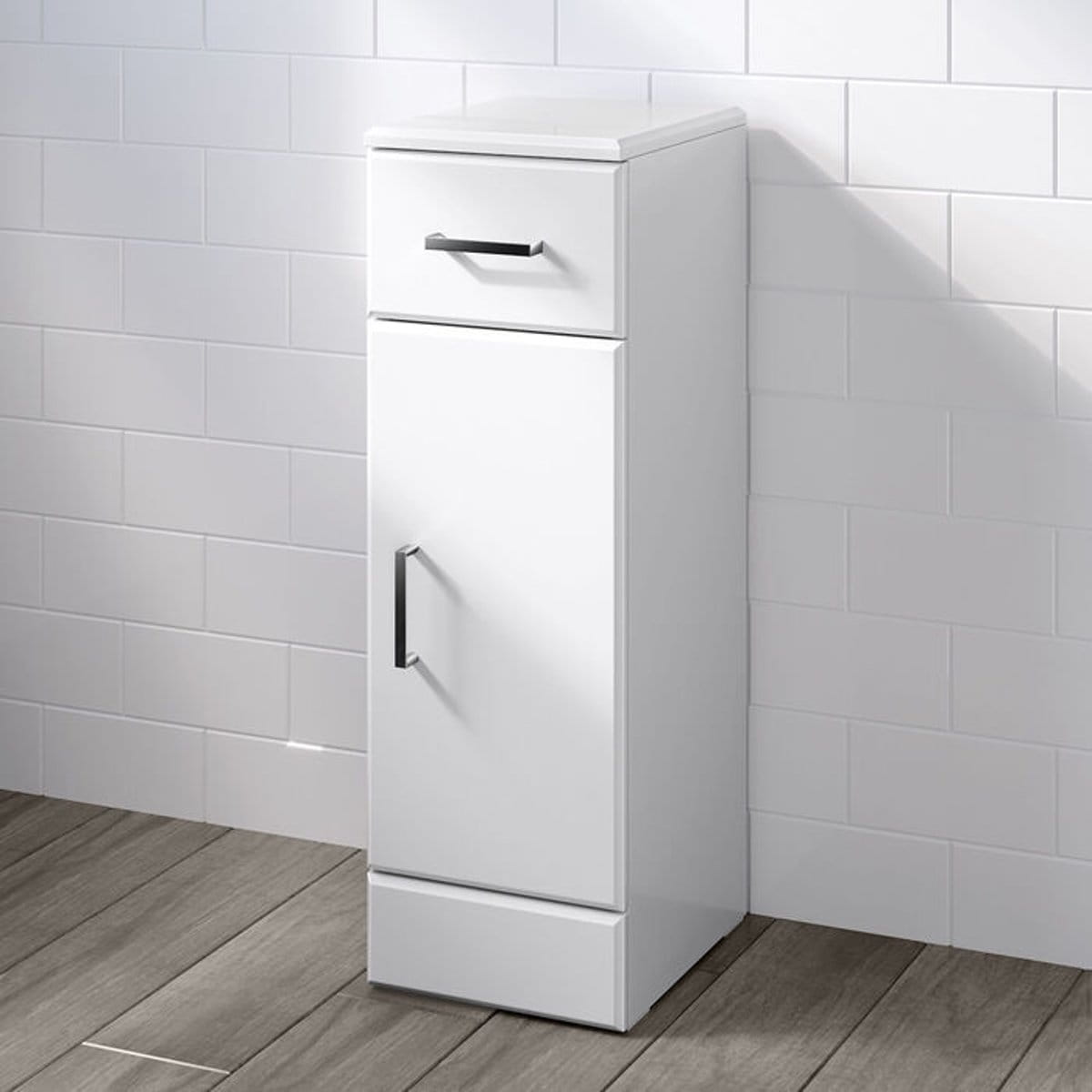Jednodvéřová vysoká koupelnová skříňka QUARTZ 25 cm