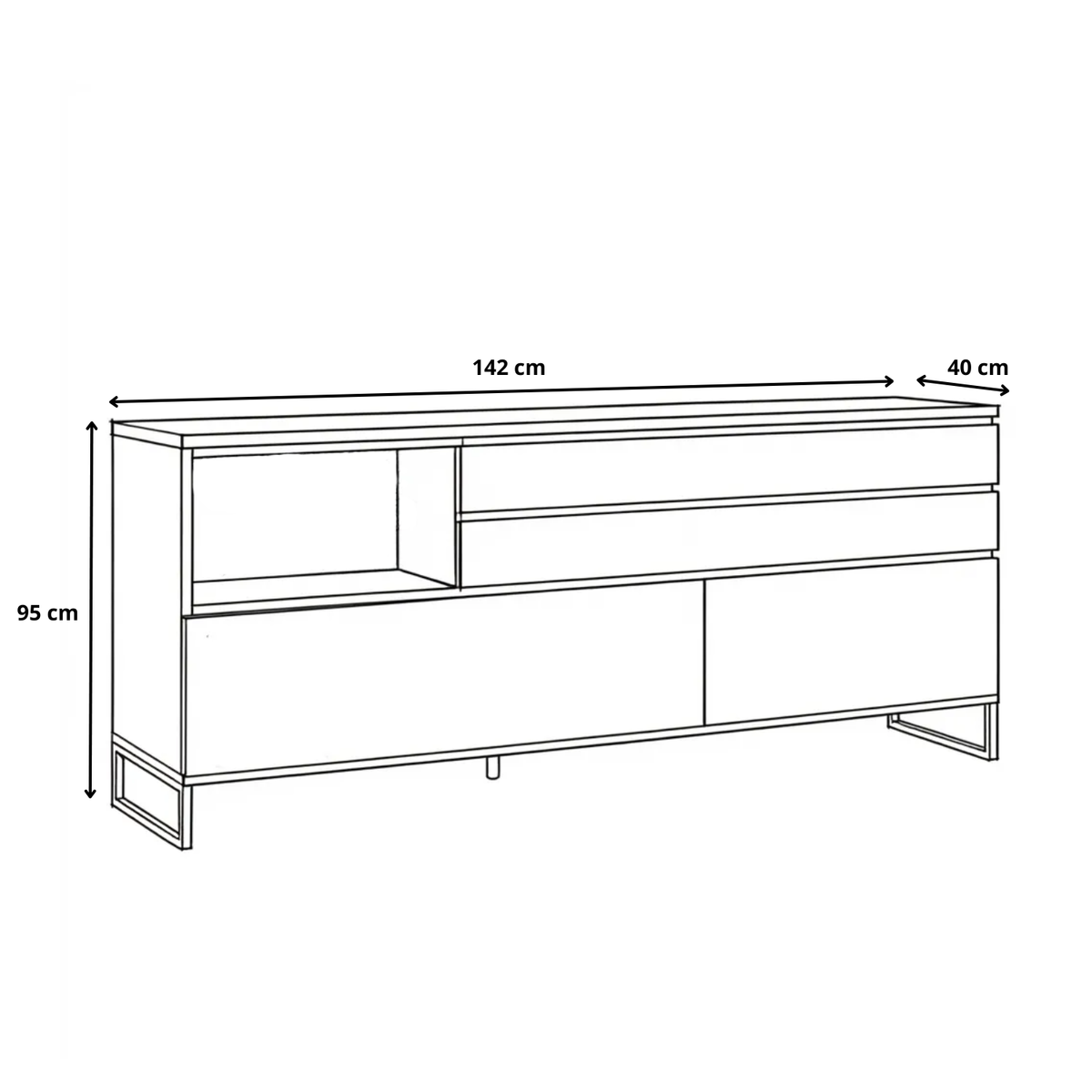 Komoda se zásuvkami JOVAN 142 cm dub artisan antracit