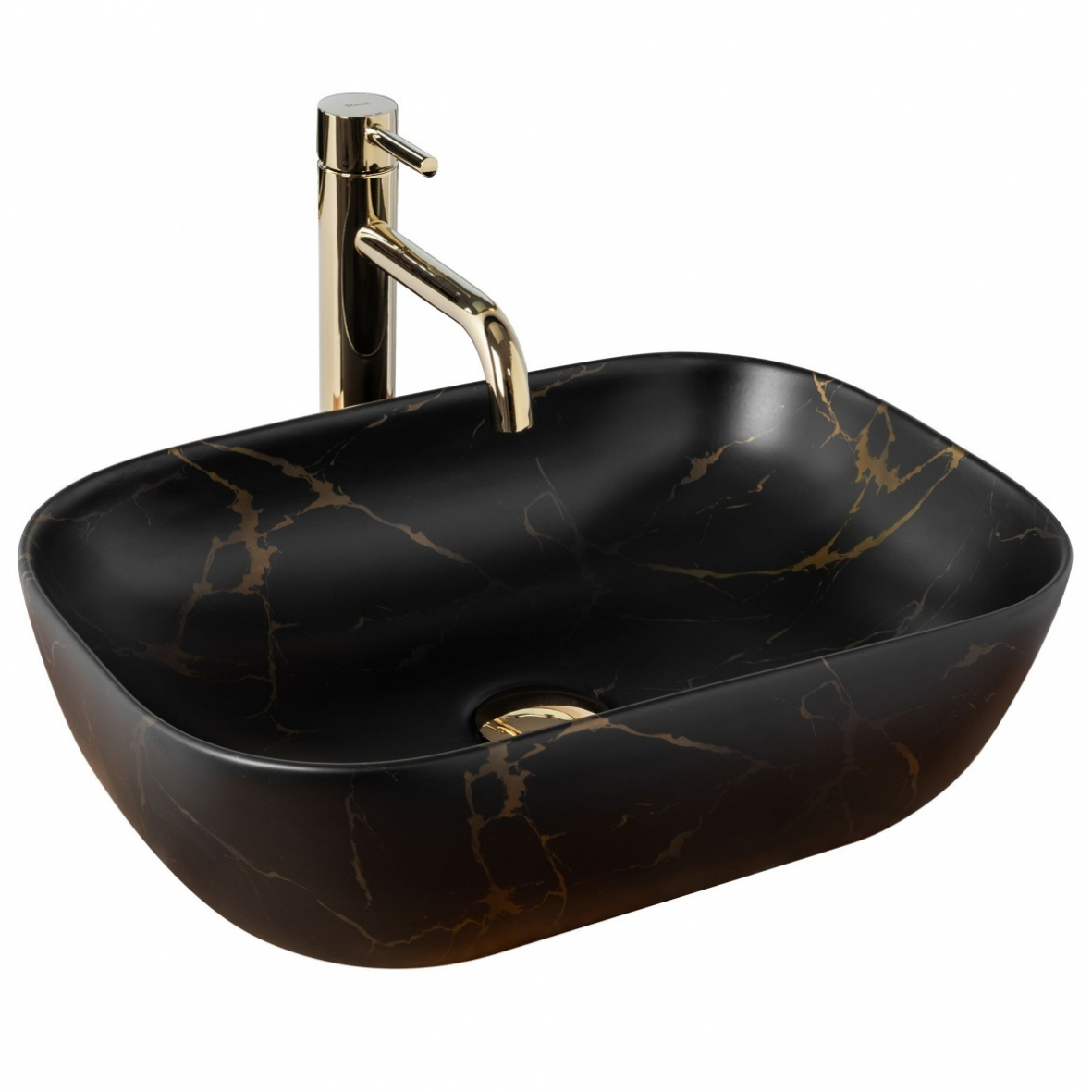 UMYVADLO BELINDA BLACK MARBLE MATT - NA DESKU