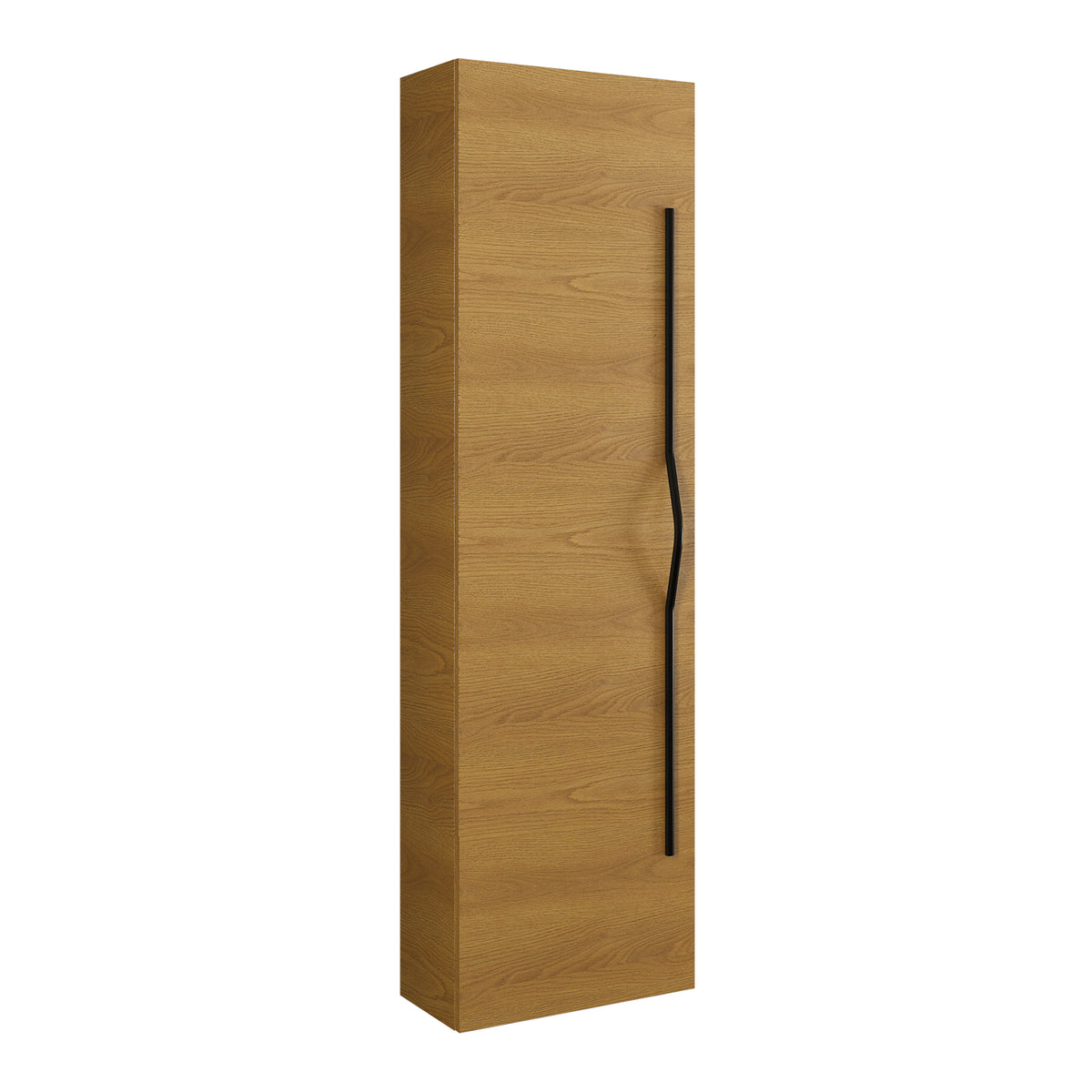 Závěsná vysoká koupelnová skříňka PILAR 45 cm bílý lesk