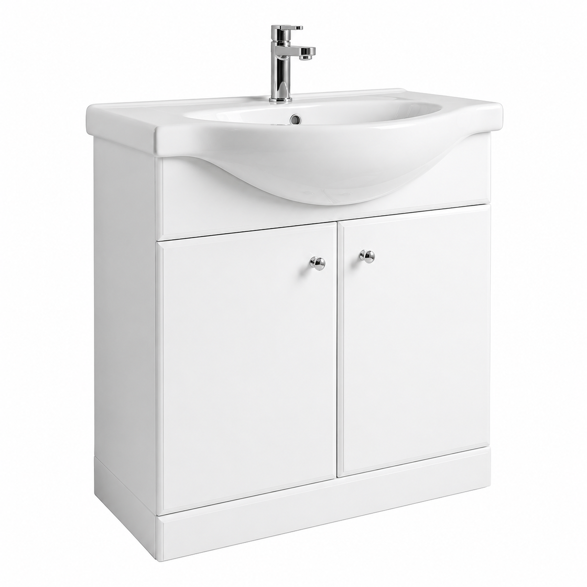 Koupelnová skříňka GAMA 75 cm s umyvadlem bílý lesk