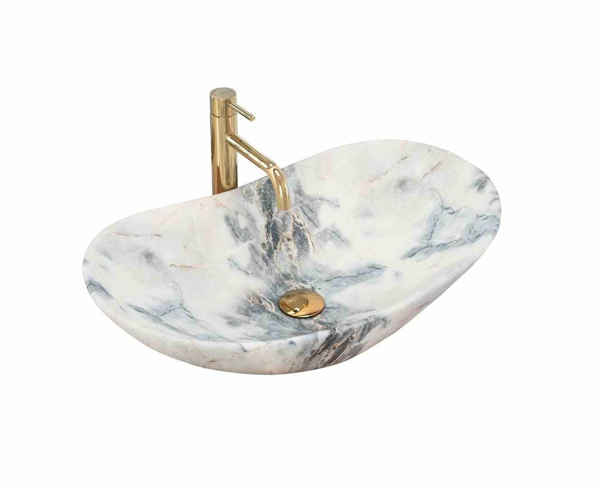 ROYAL umyvadlo na desku oválné 60 x 36 cm vzhled granitu mat
