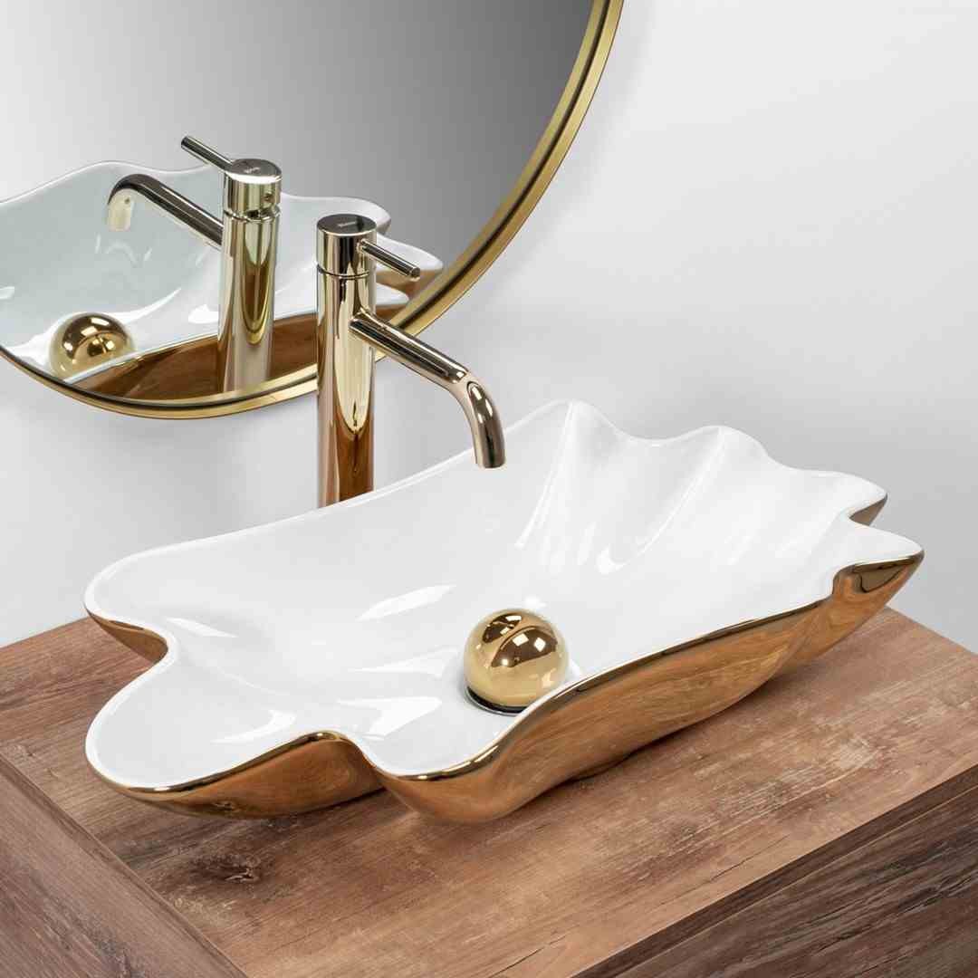 UMYVADLO INFINITY WHITE/GOLD - NA DESKU