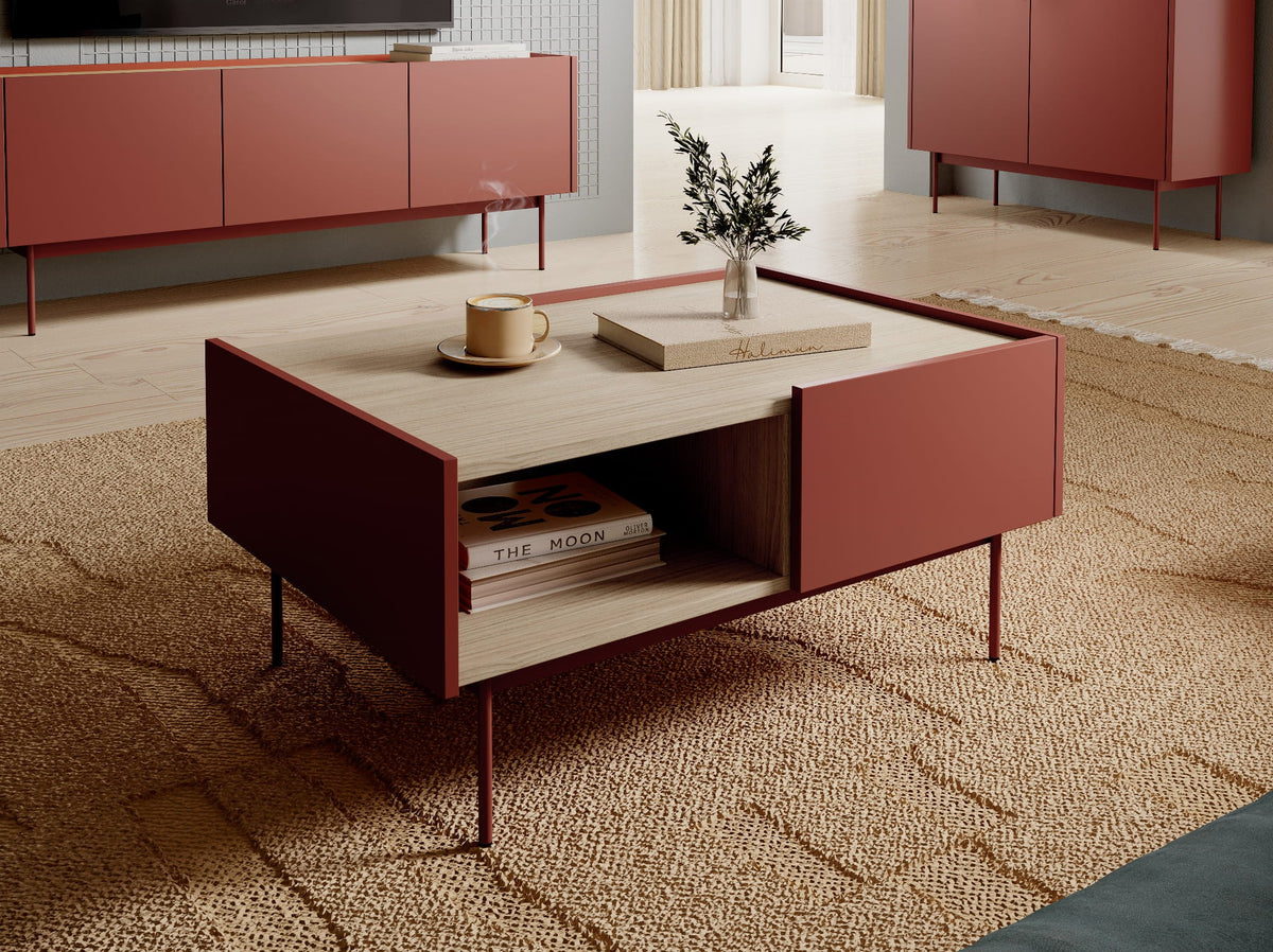 RENO Konferenční stolek 97cm Ceramic Red