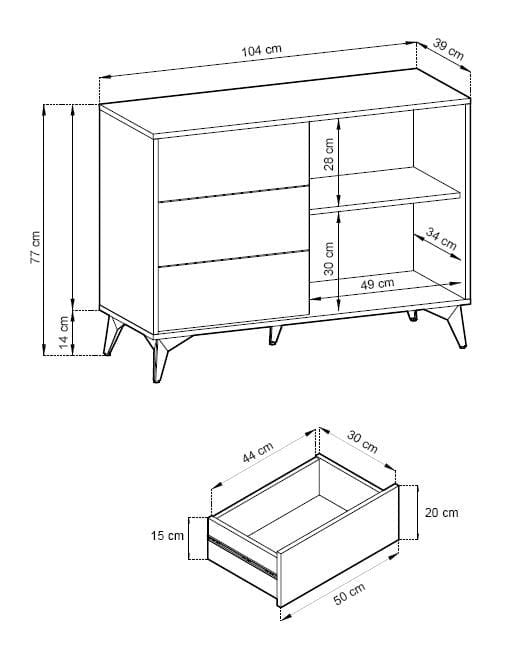 Komoda se zásuvkami SANA 104 cm