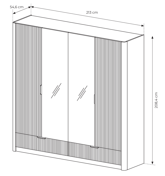 MAVO Šatní skříň 213 cm Béžová