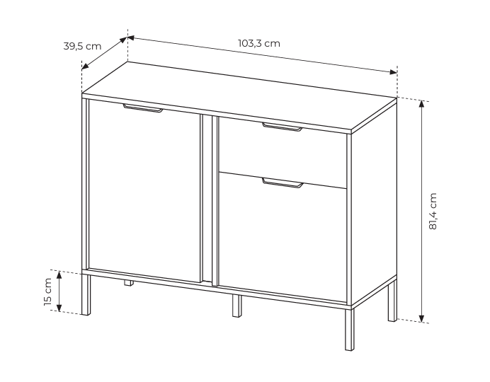 Komoda LERO 103 cm Antracit