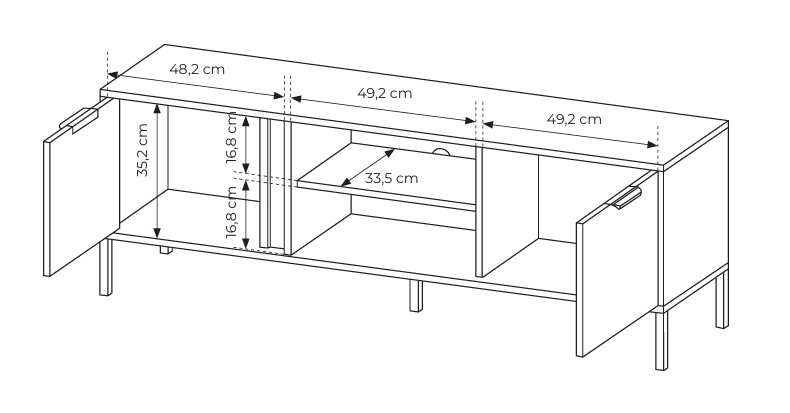 TV stolek LERO 153 cm Antracit