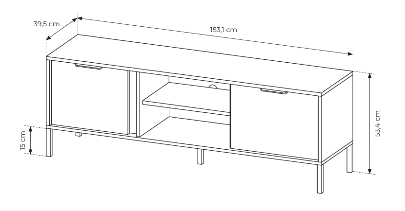 TV stolek LERO 153 cm Antracit