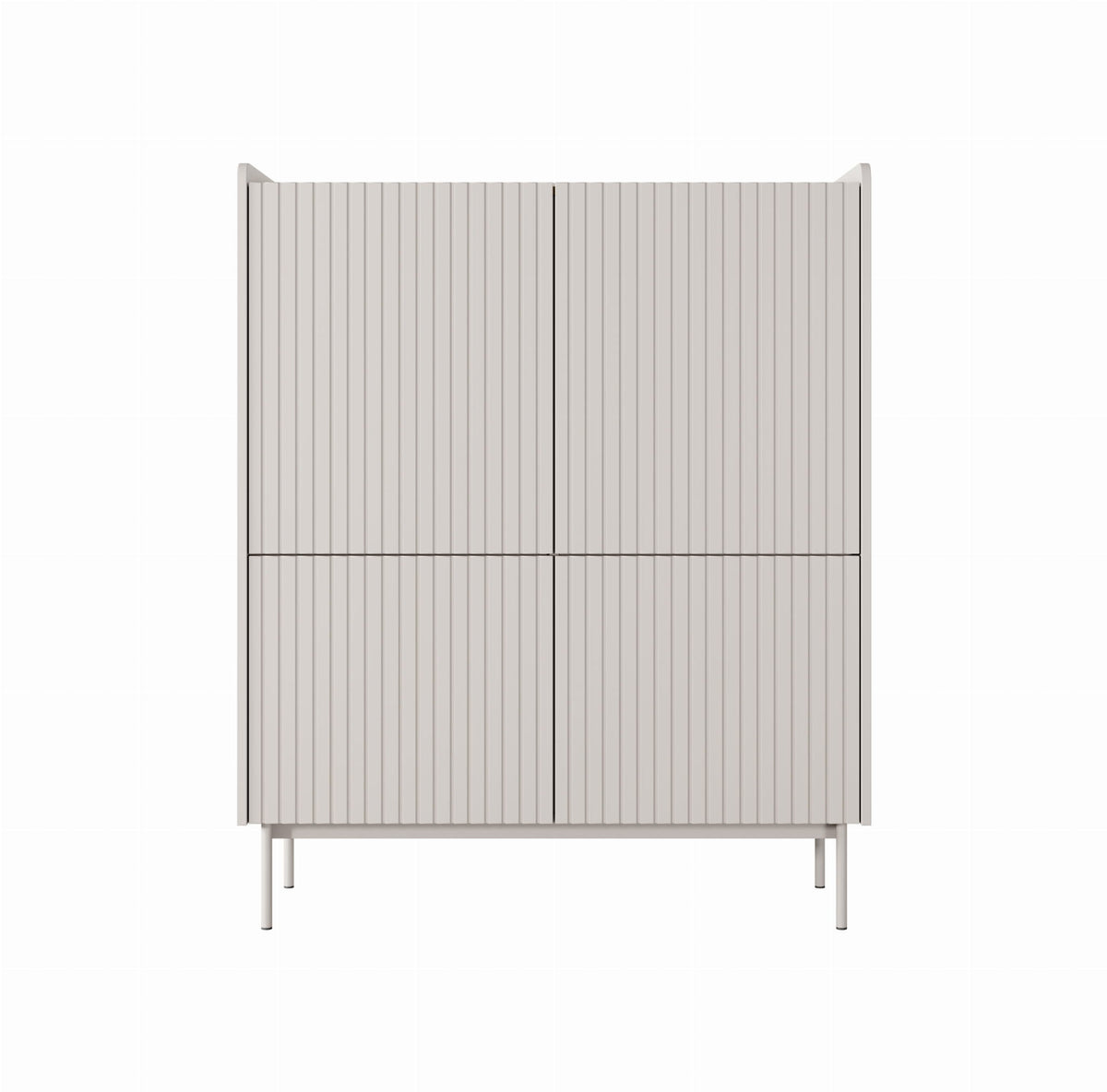 Vysoká komoda ZORA 4D 103 cm Béžová/Dub Scandi