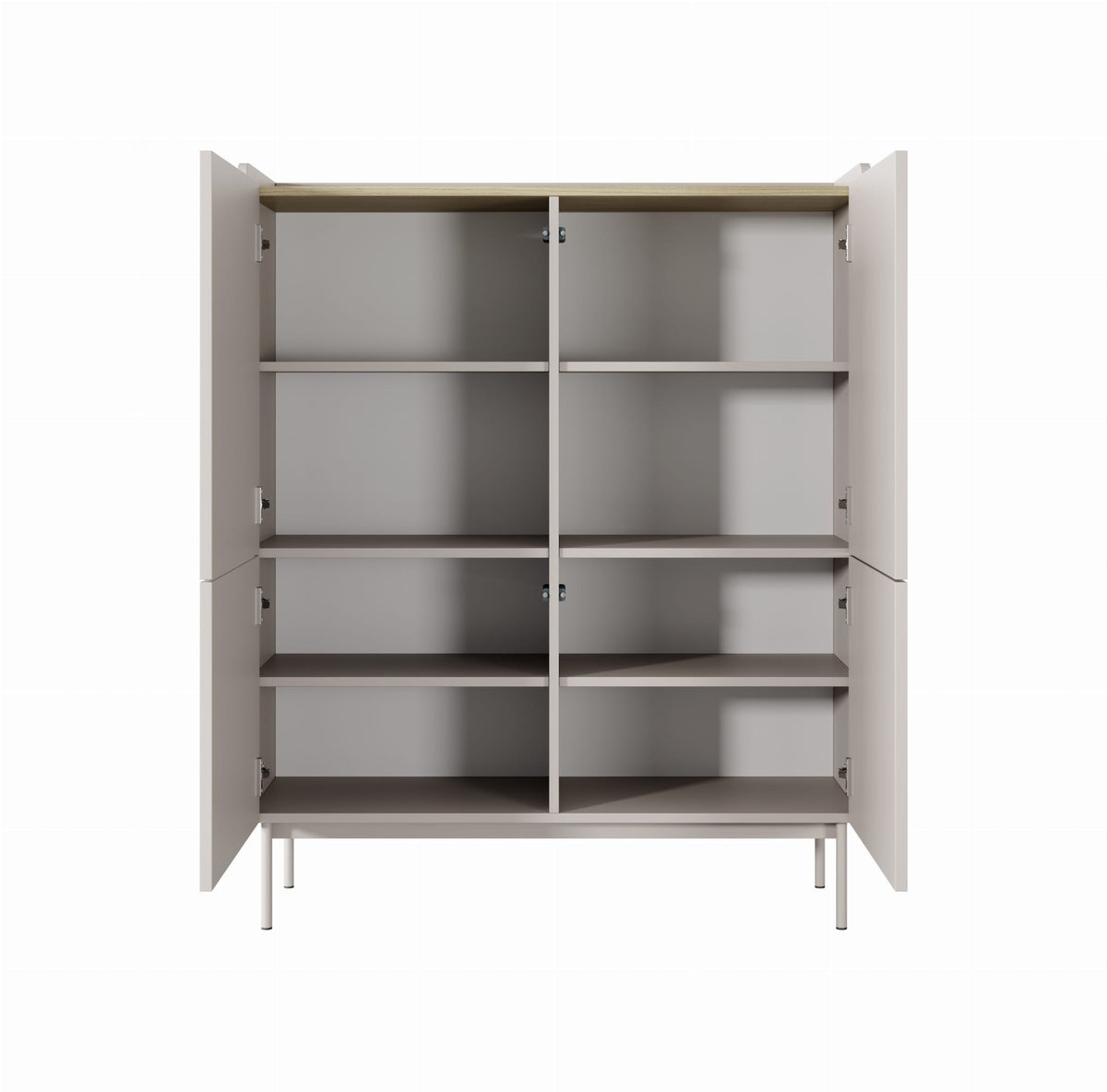 Vysoká komoda ZORA 4D 103 cm Béžová/Dub Scandi