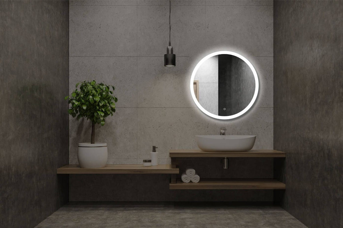 Kulaté LED zrcadlo 60 cm Bílé