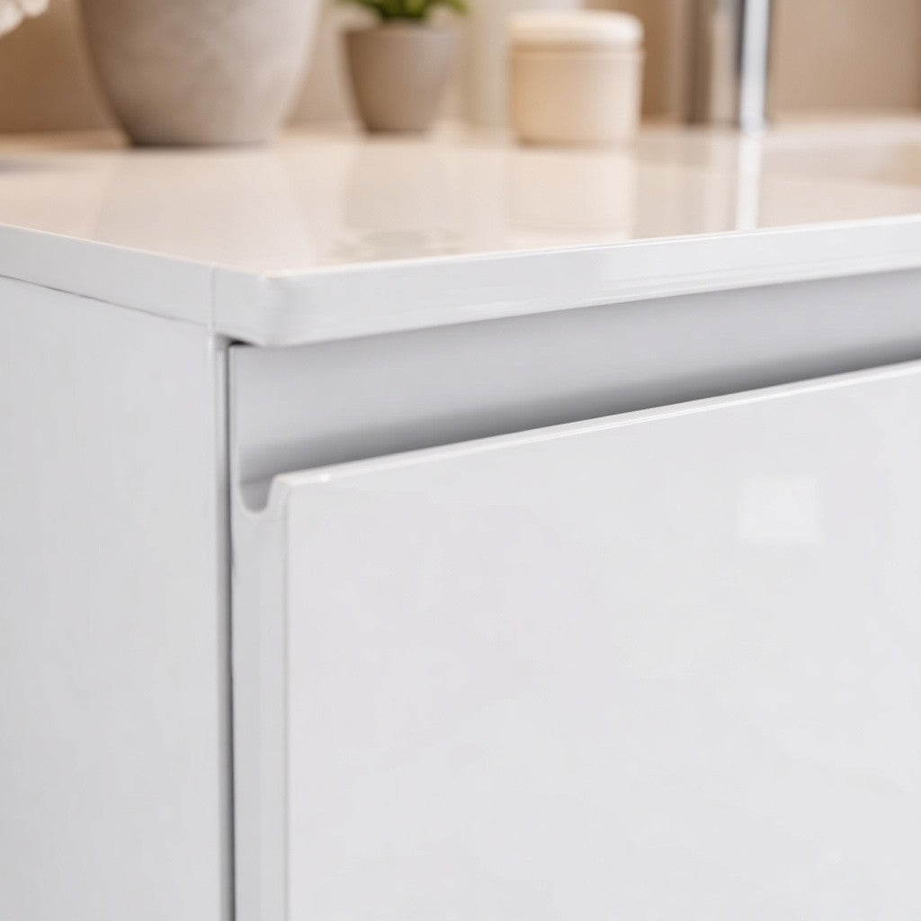 Koupelnová skříňka pod umyvadlo s deskou 120 cm TRENT bílý lesk
