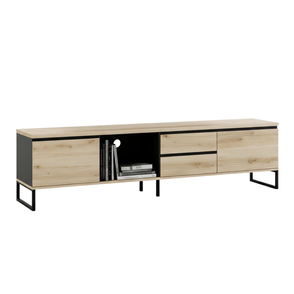TV stolek se zásuvkami JOVAN 189 cm dub artisan antracit
