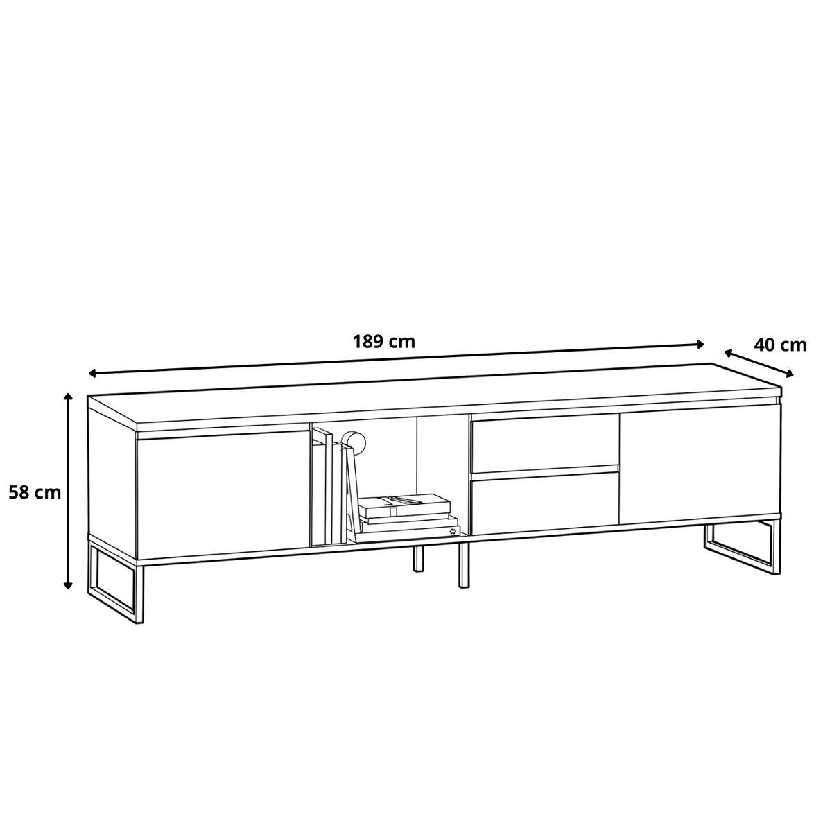 TV stolek se zásuvkami JOVAN 189 cm dub artisan antracit