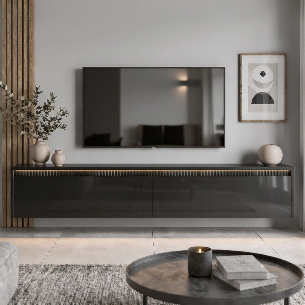 Závěsný TV stolek LUMI II s LED osvětlením