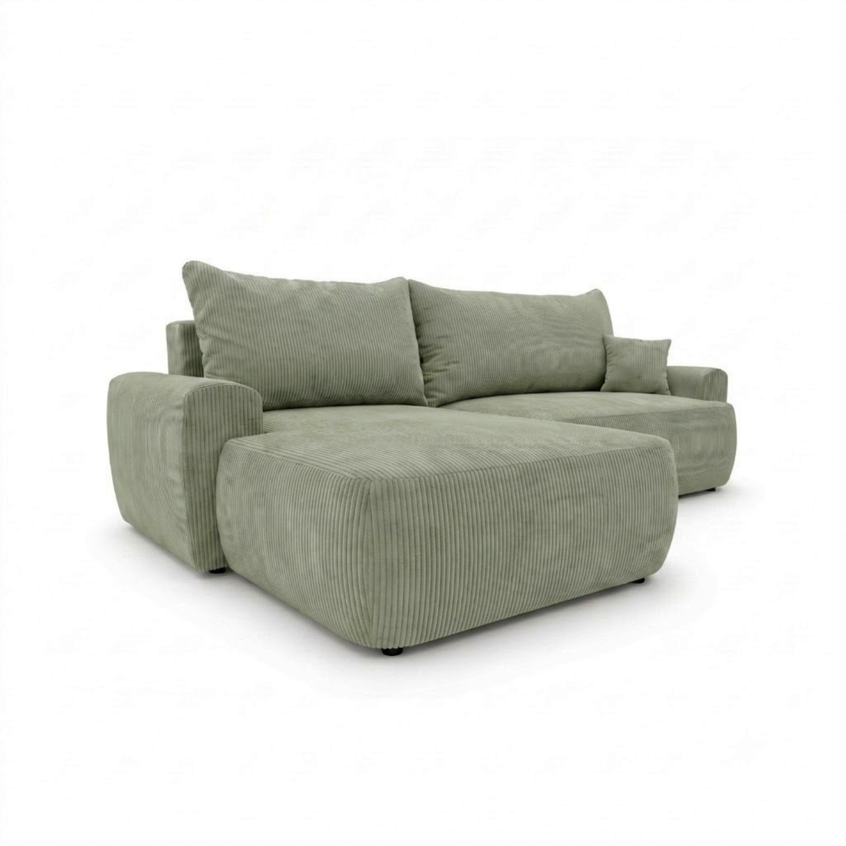Čalouněná rohová sedačka s funkcí spaní a úložným prostorem na lůžkoviny BELLA
