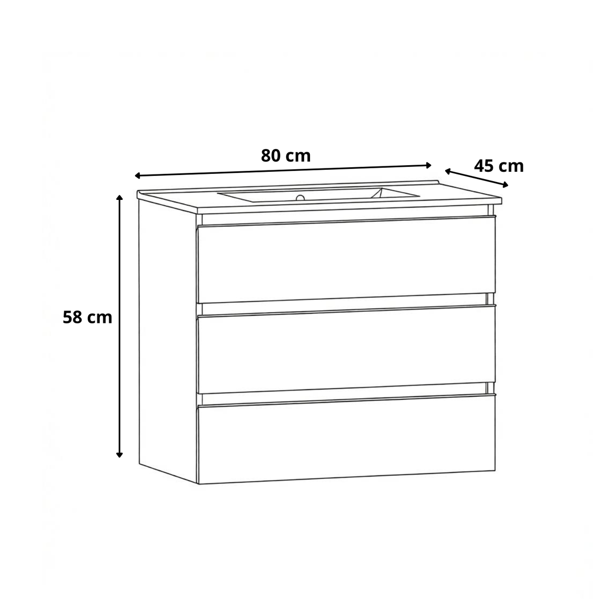 Koupelnová skříňka s umyvadlem MITO 3S 80 cm