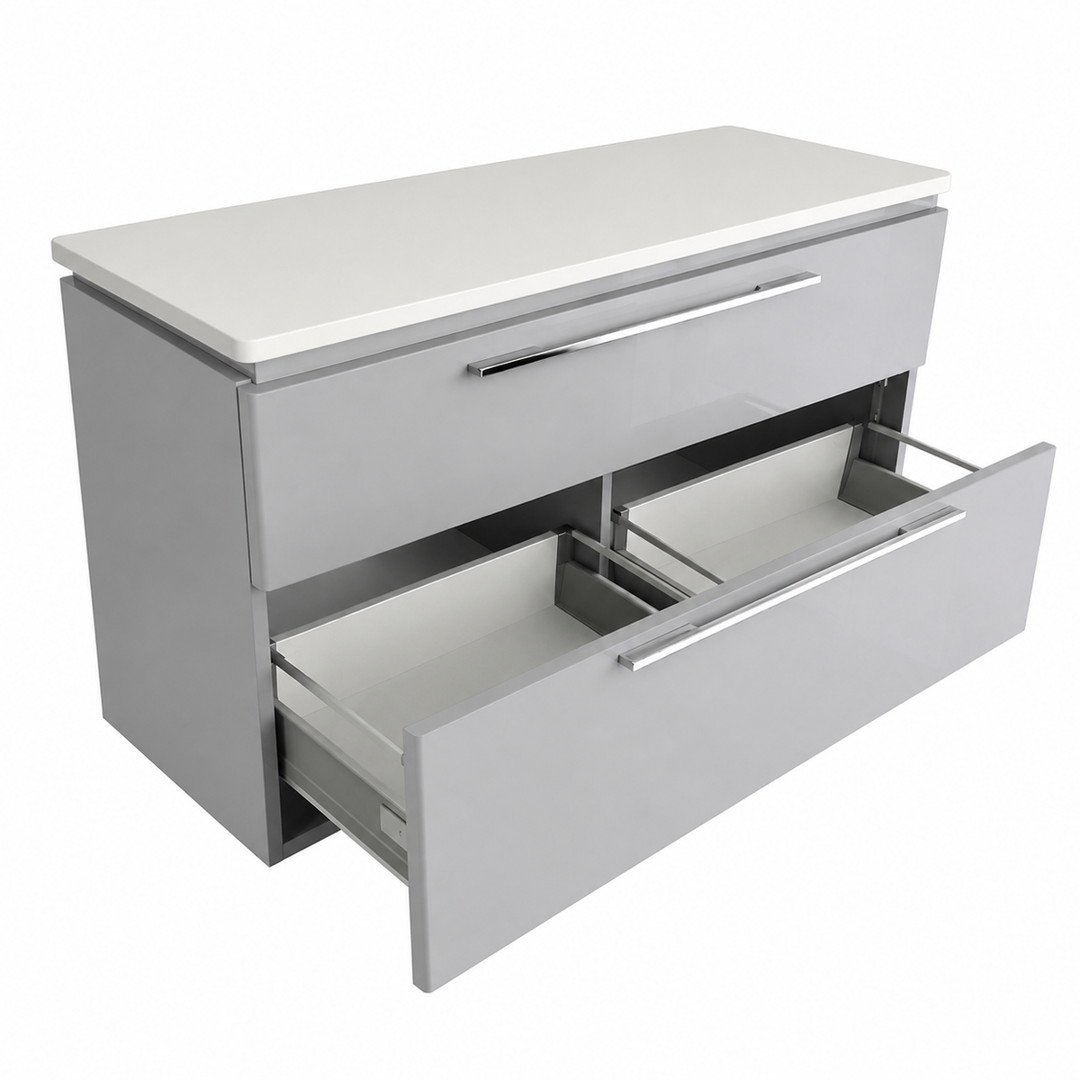 Koupelnová skříňka MOBI 120 s deskou a umyvadly