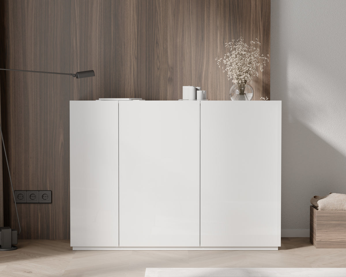 Třídvéřová komoda 2v1 s výsuvným psacím stolem SMART
