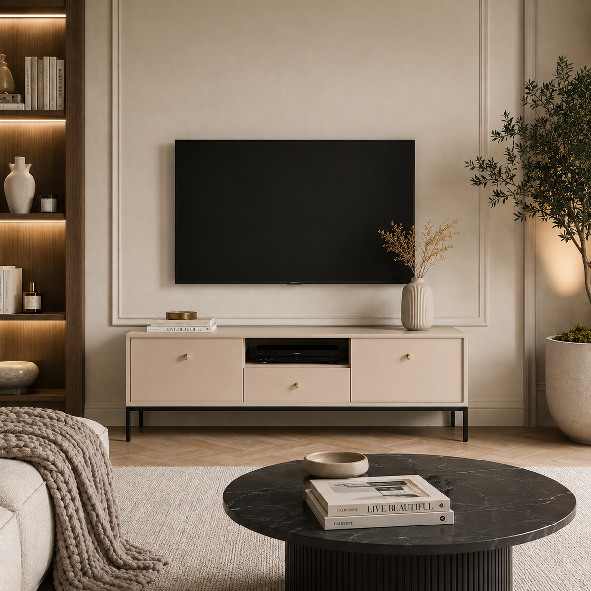 Dvoudvéřový TV stolek LEMI 153 cm