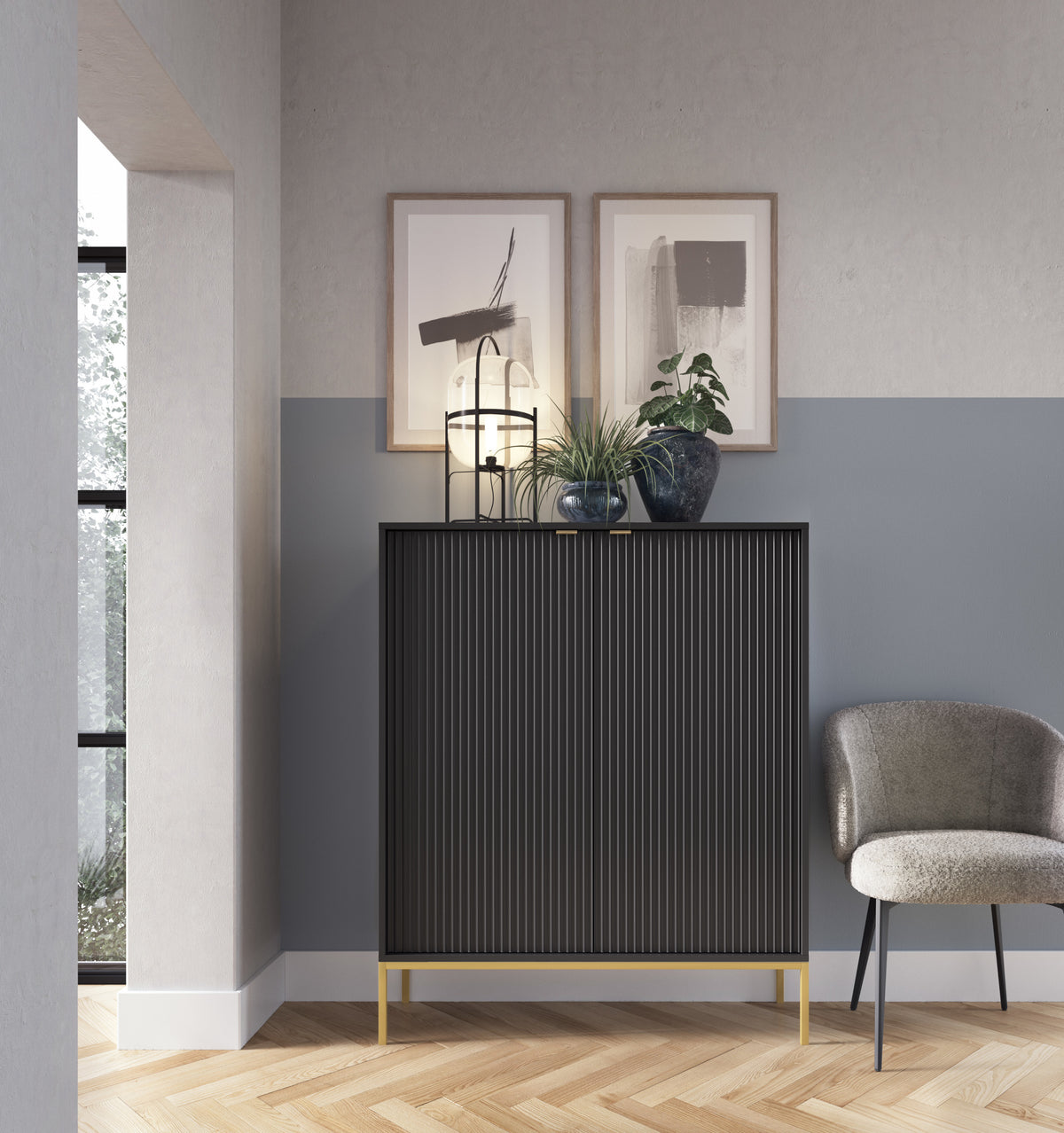 Dvoudvéřová vysoká komoda 104 cm VERO