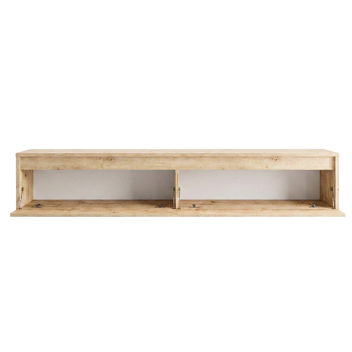 Závěsný drážkovaný TV stolek LUMI IV s LED osvětlením