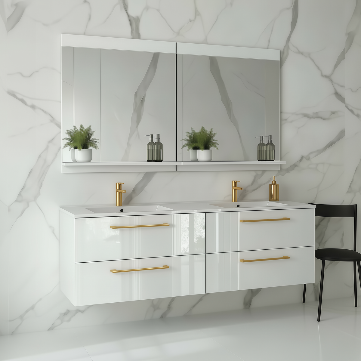 Koupelnová skříňka ONE 120 cm s umyvadlem 4 zásuvky