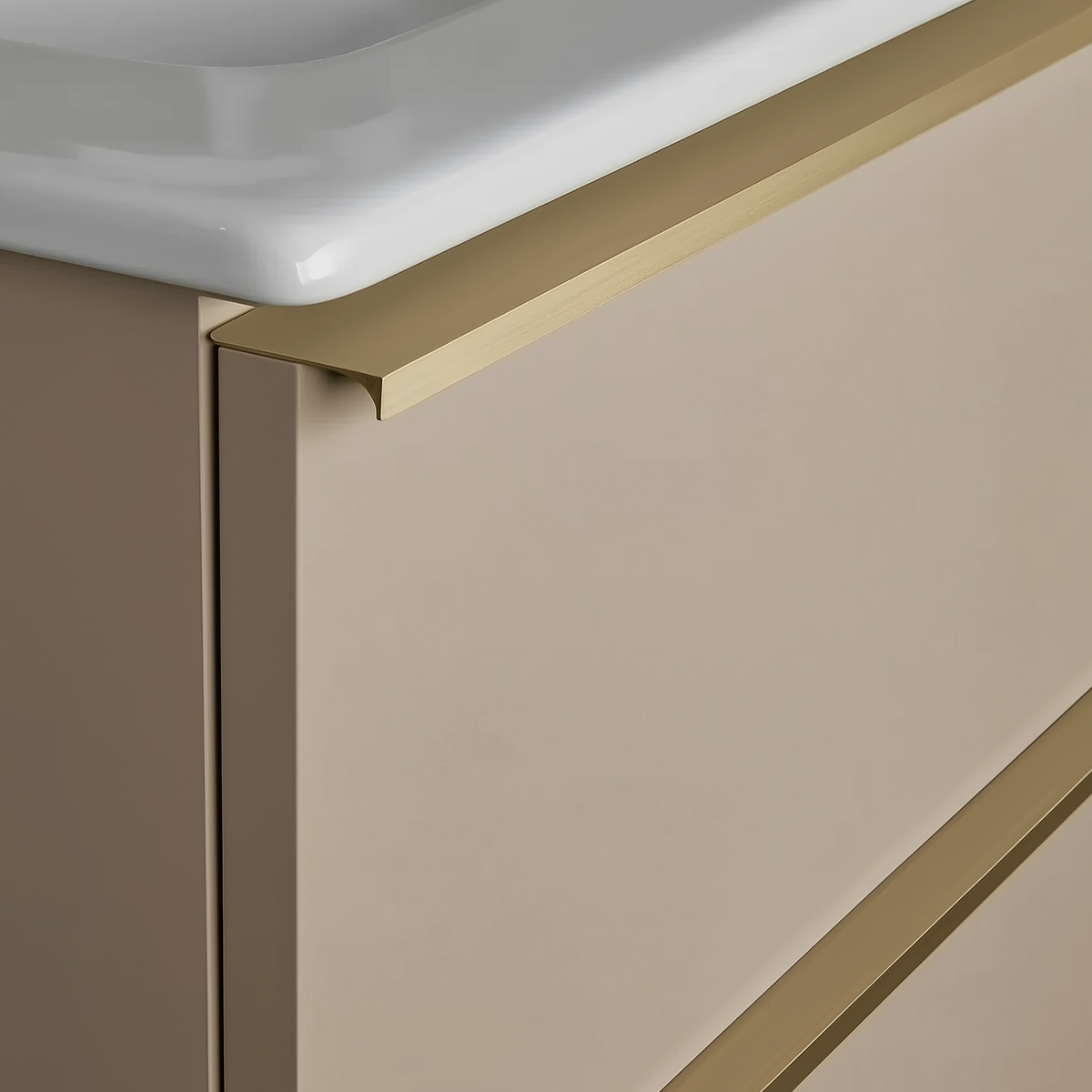 Závěsná koupelnová skříňka s deskou a umyvadlem na desku ONE 2 zásuvky