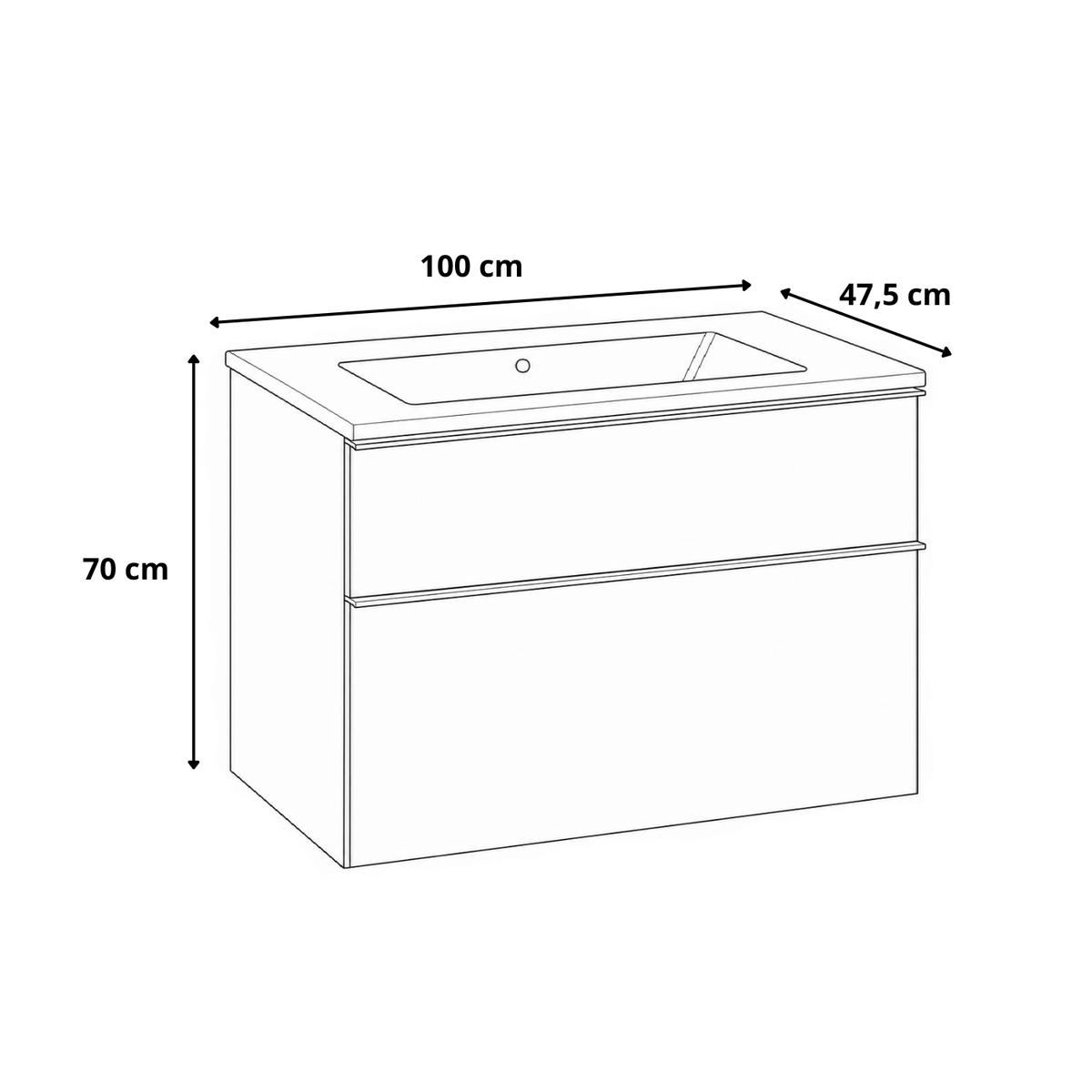 Koupelnová skříňka MONO 60/80/100 cm