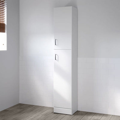 Vysoká koupelnová skříňka 35 cm QUARTZ bílý lesk