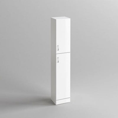 Vysoká koupelnová skříňka 35 cm QUARTZ bílý lesk