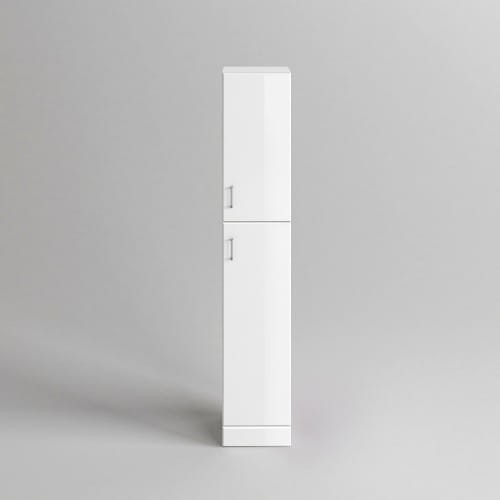 Vysoká koupelnová skříňka 35 cm QUARTZ bílý lesk
