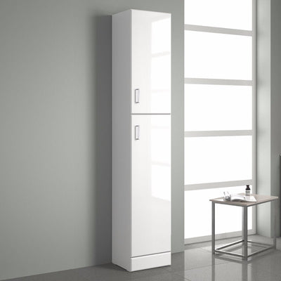 Vysoká koupelnová skříňka 35 cm QUARTZ bílý lesk