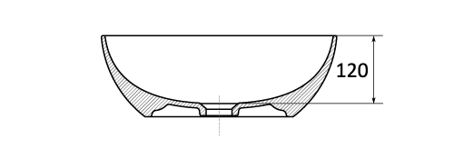 IKEN umyvadlo na desku 60 cm bílé