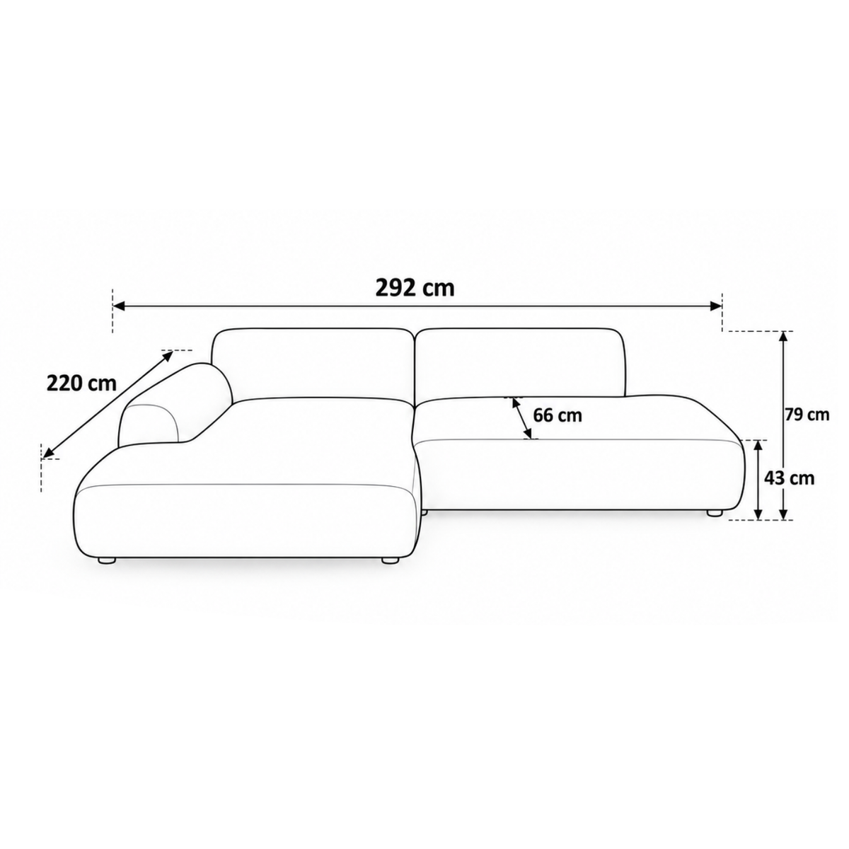 Čalouněná rohová sedačka ve tvaru L CLEO MINI