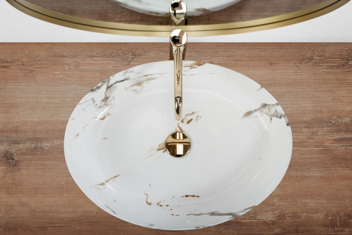 UMYVADLO QUEEN CARRARA SHINY - NA DESKU 55 x 41 cm