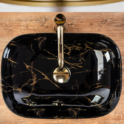 UMYVADLO BELINDA BLACK MARBLE SHINY - NA DESKU