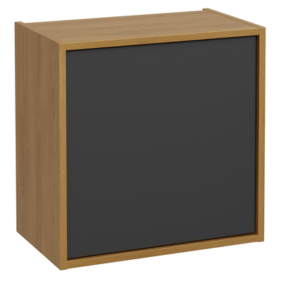 Závěsná boční skříňka 50 x 30 cm ERIN vitge black / dub karamel