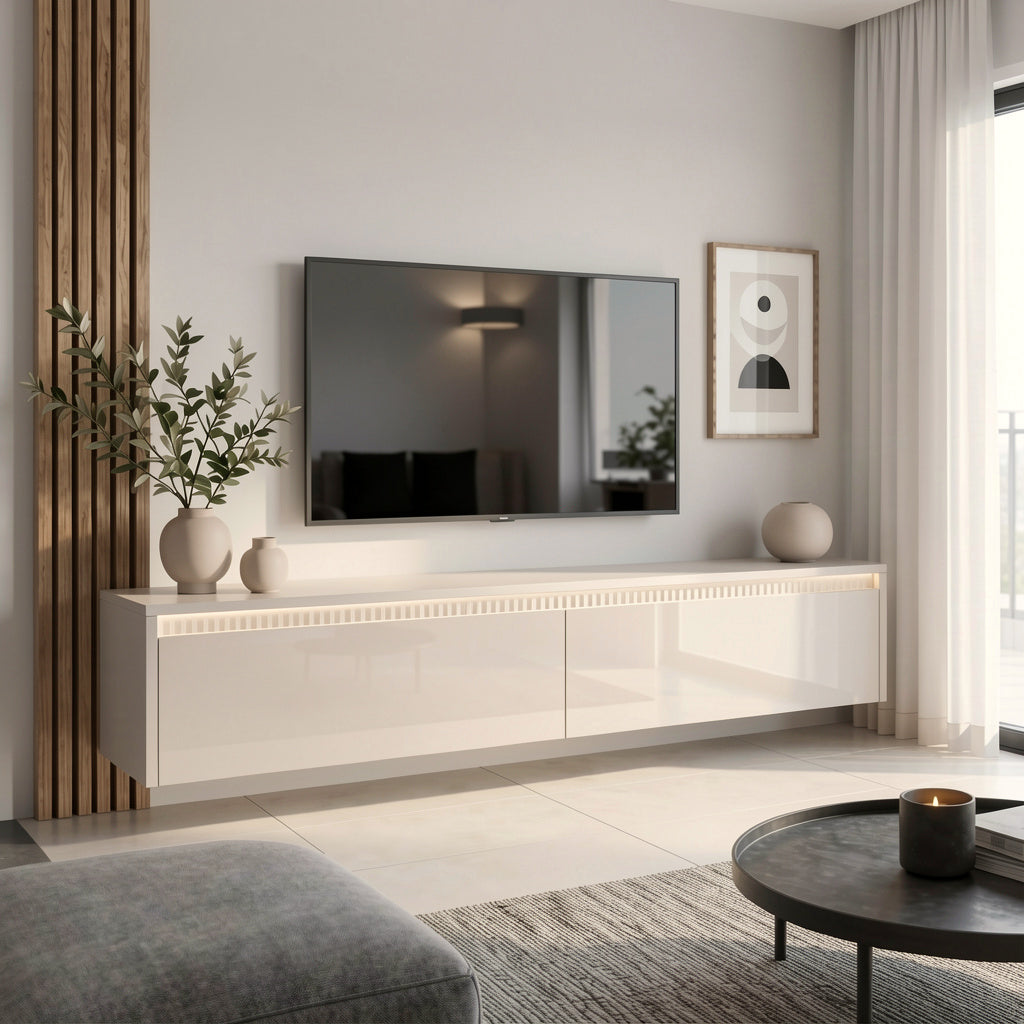 Závěsný TV stolek LUMI II s LED osvětlením
