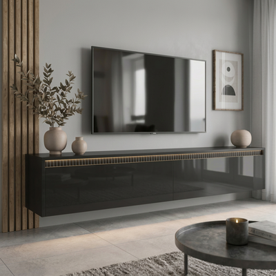Závěsný TV stolek LUMI II s LED osvětlením