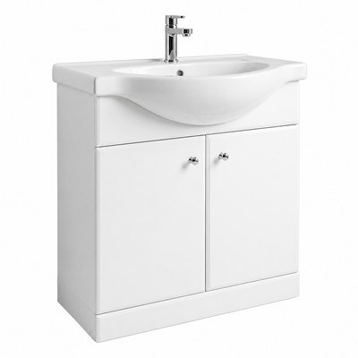 Koupelnová skříňka GAMA 75 cm s umyvadlem bílý lesk