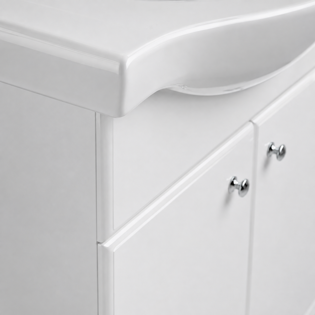 Koupelnová skříňka GAMA 75 cm s umyvadlem bílý lesk
