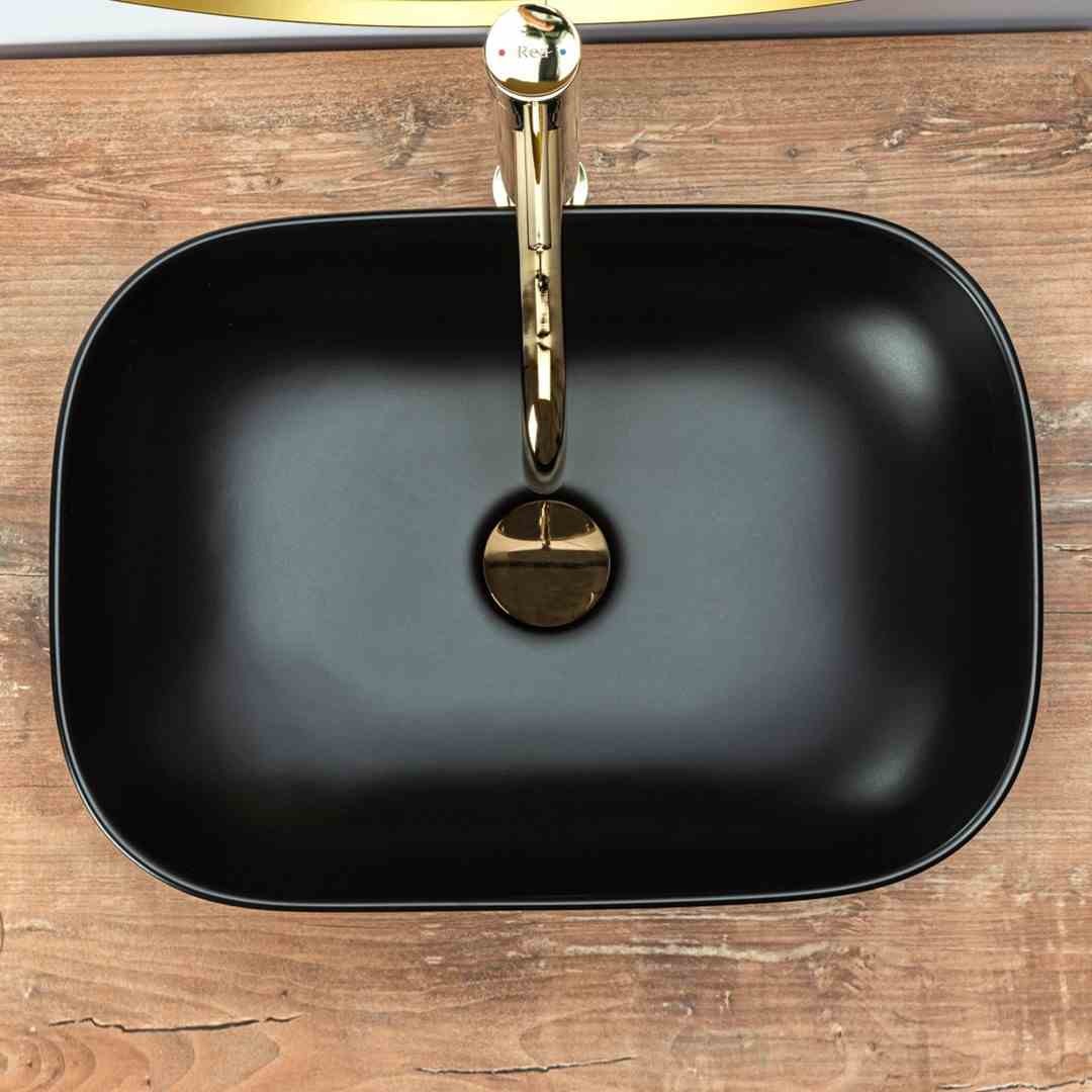 UMYVADLO BELINDA BLACK MATT - NA DESKU