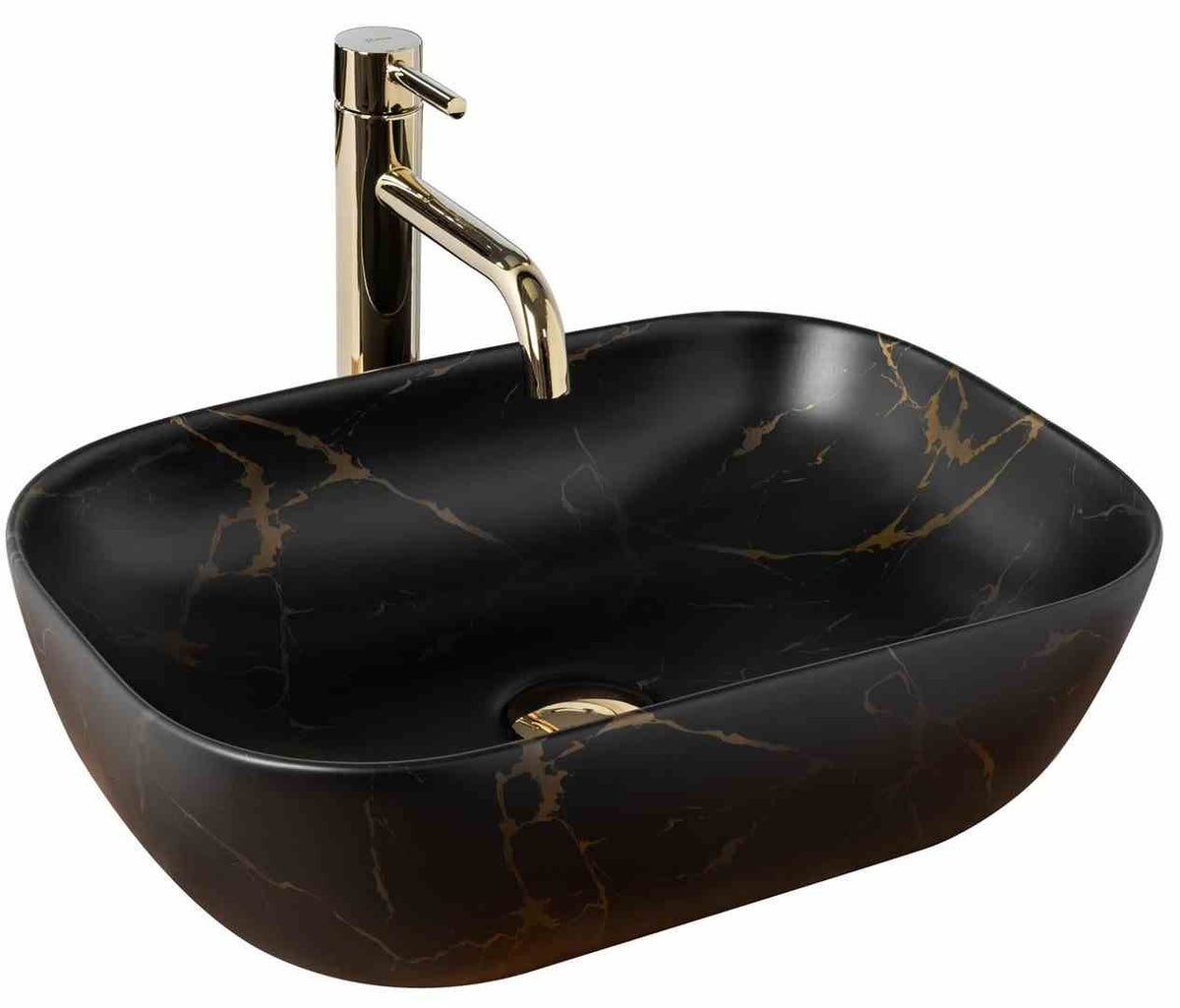 UMYVADLO BELINDA BLACK MARBLE MATT - NA DESKU