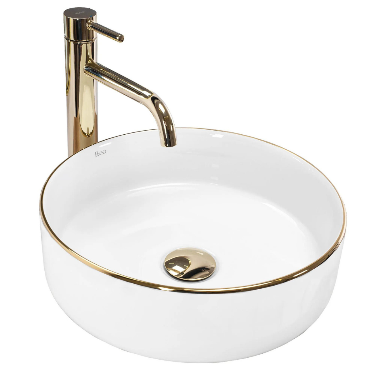 SEMI GOLD EDGE umyvadlo na desku 36 cm bílé