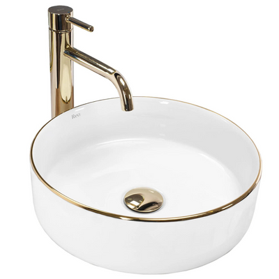 SEMI GOLD EDGE umyvadlo na desku 36 cm bílé