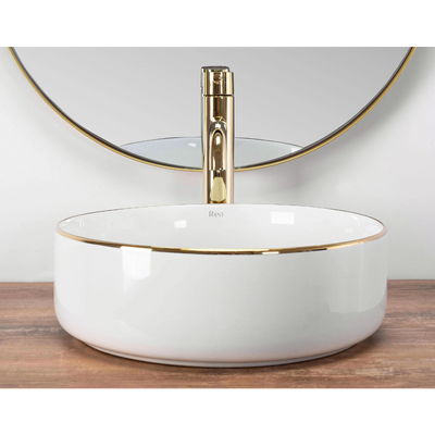 SEMI GOLD EDGE umyvadlo na desku 36 cm bílé