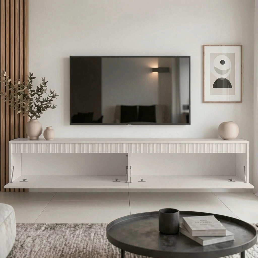 Závěsný TV stolek LUMI II s LED osvětlením